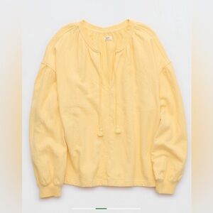 Aerie Women’s Easy StreetSweatshirt Yellow Notes Size L